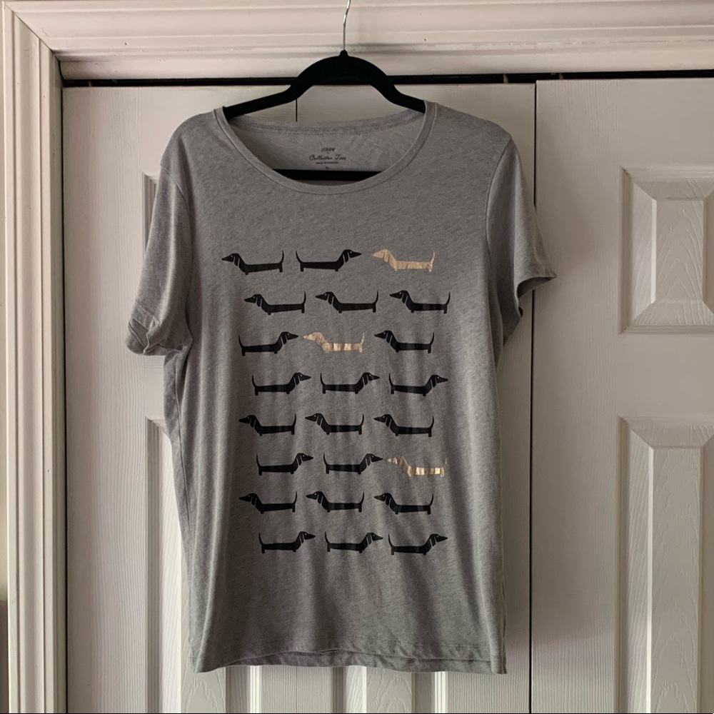 J. Crew Dachsund Sausage Dog crewneck t-shirt XL
